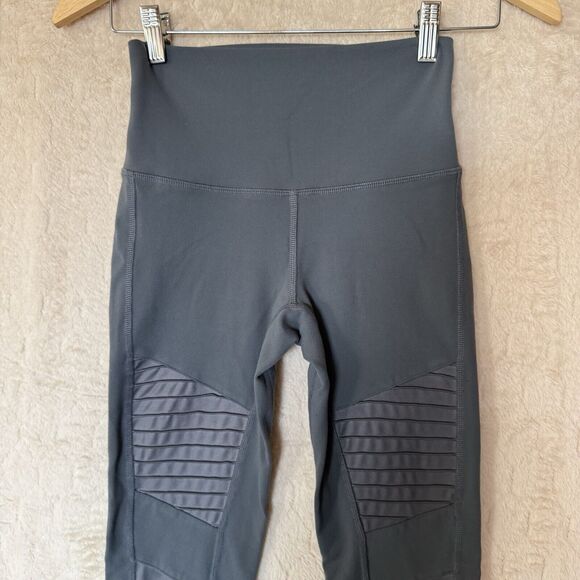 Alo Yoga Leggings Womens XS (2-4)‎ Gray High Waisted Moto Gym Running Athleisure - Picture 9 of 16